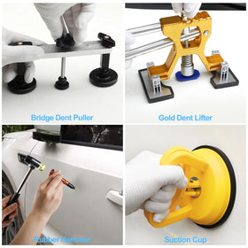 Bitlyle suction cups and dent hammer displayed for quick, ergonomic dent extraction