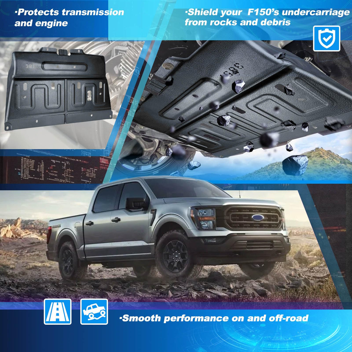 Biudibo installed underbody view showing protective coverage benefit