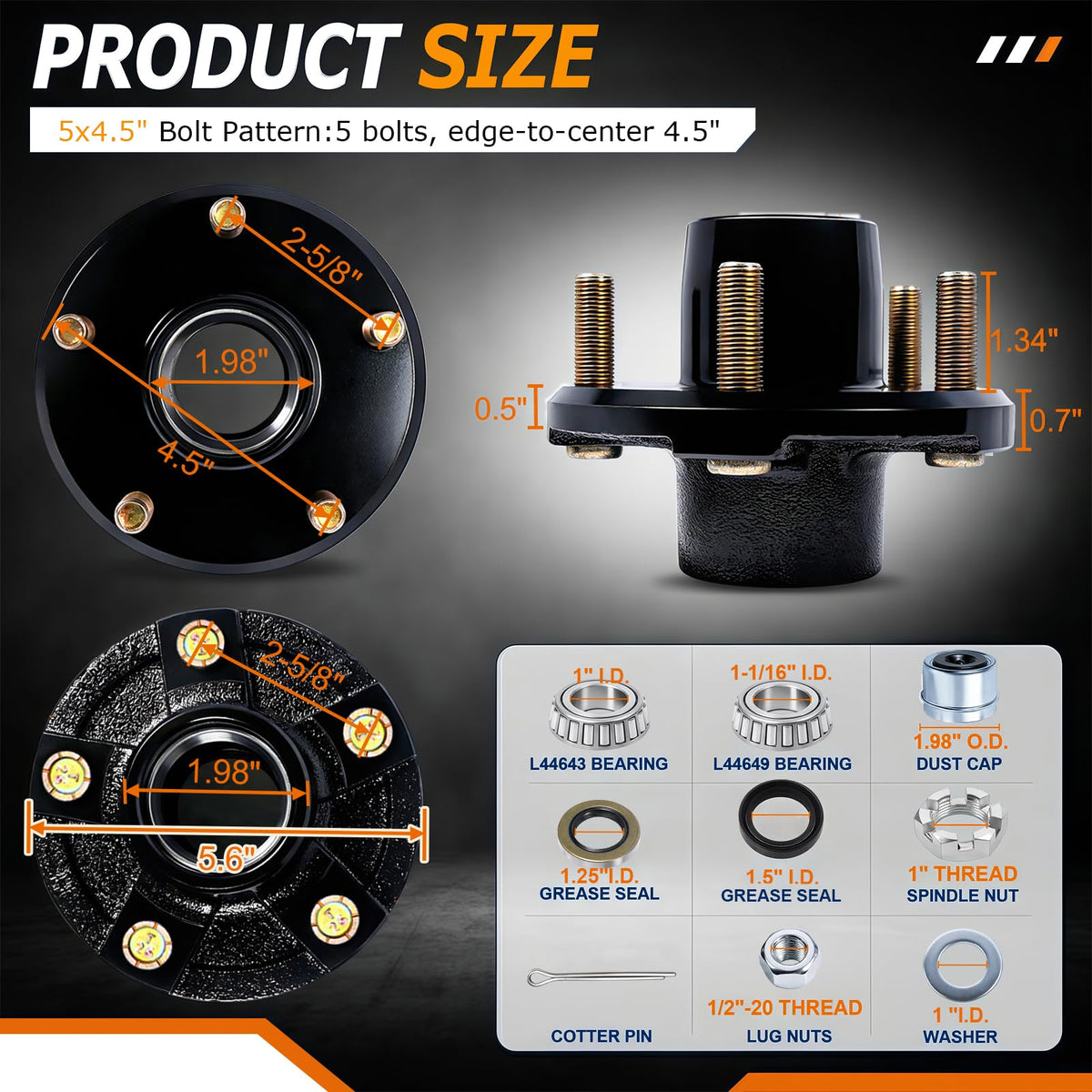 BIUIOY bearing and seal set laid out to show included sizes and installation readiness