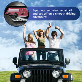 BIUNIE installed visor in Jeep cabin lifestyle shot, improved driving comfort