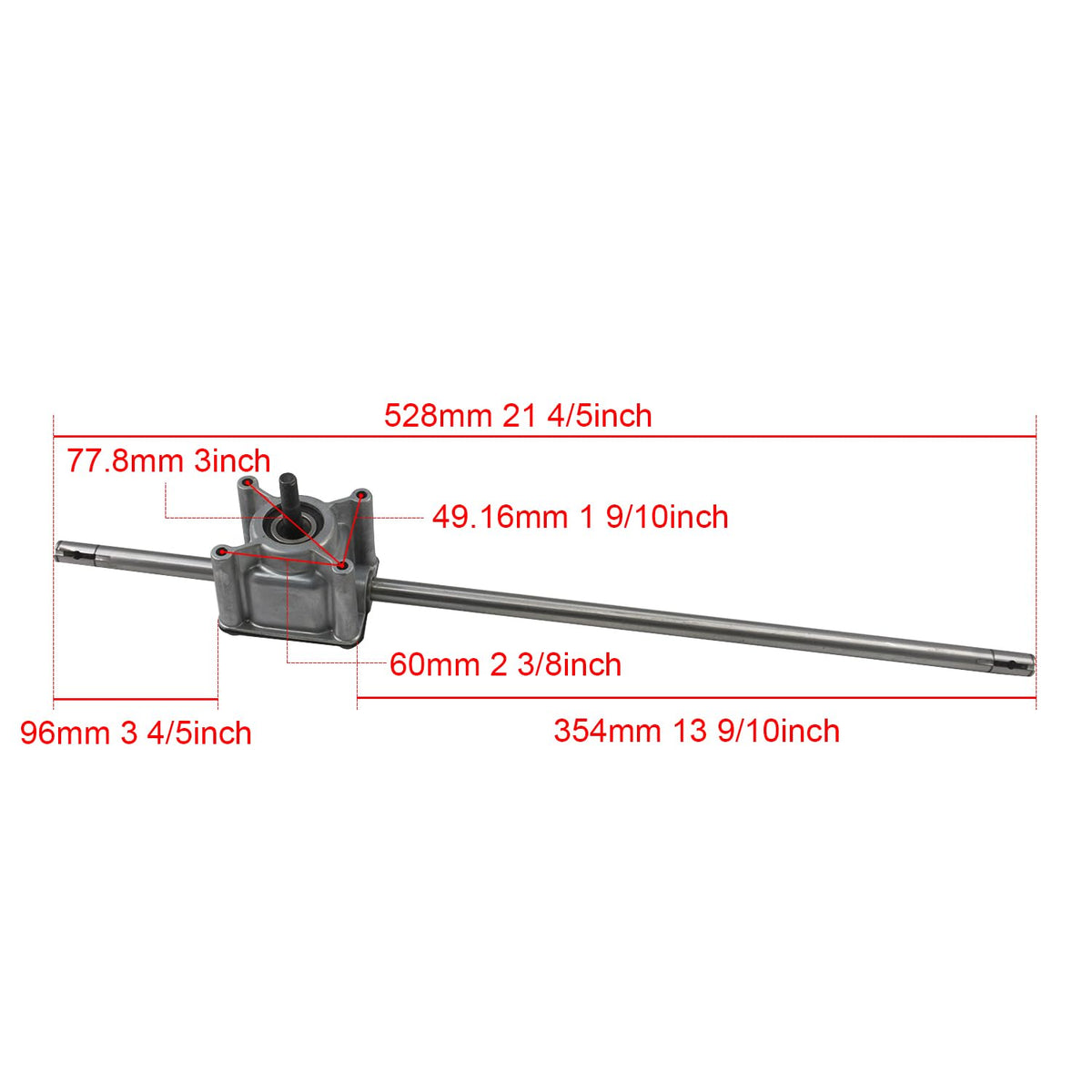 Biyouparts transmission side profile highlighting shaft and housing for correct installation