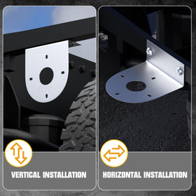 BJZ bracket attached to roof edge holding auxiliary light for improved visibility