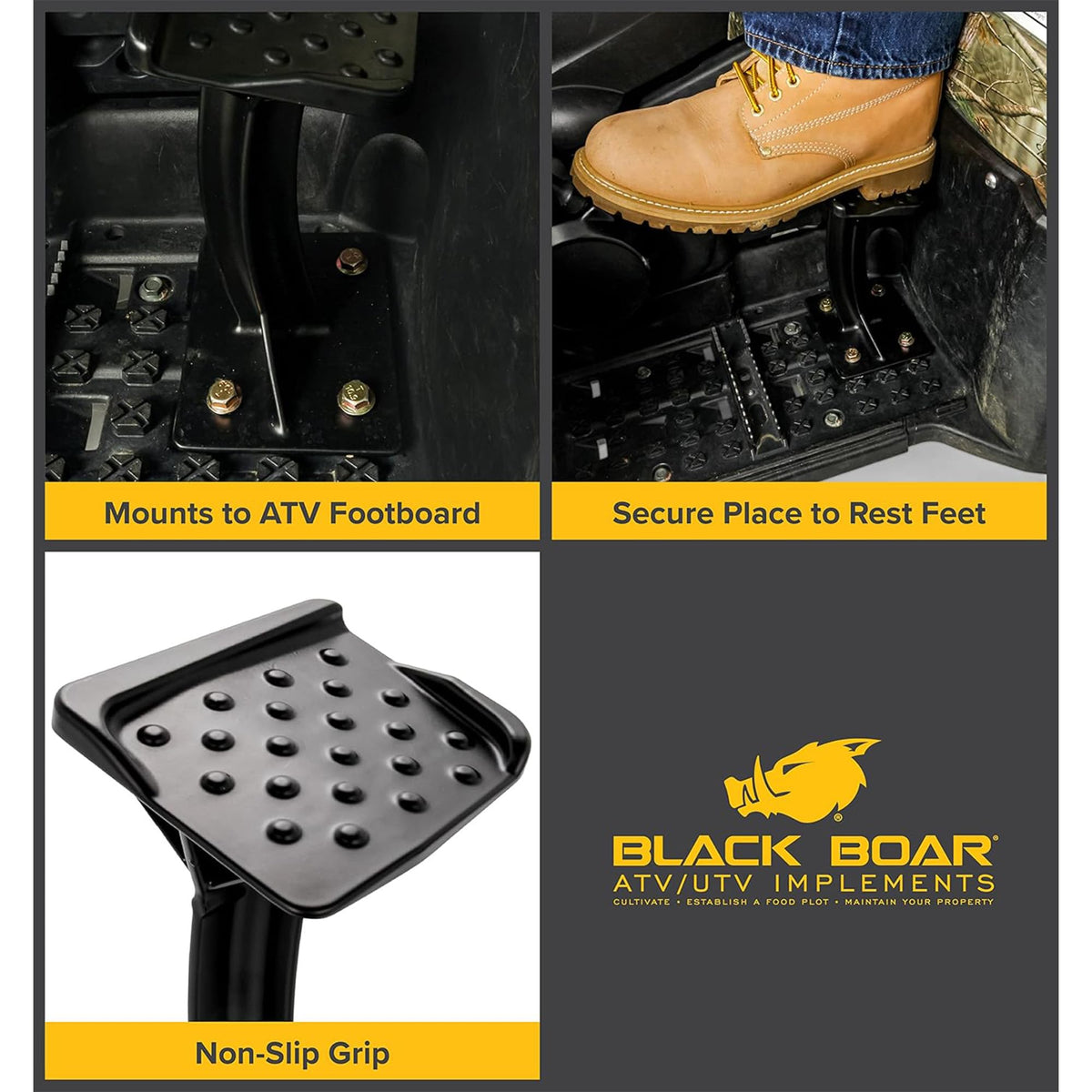 Black Boar side profile of pedestal highlighting height and mounting flange benefit