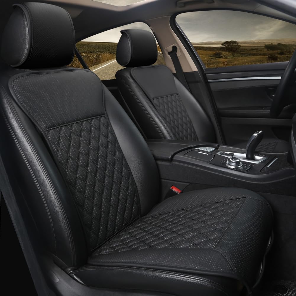 Black Panther front view of pair seat covers showing sleek protection and style