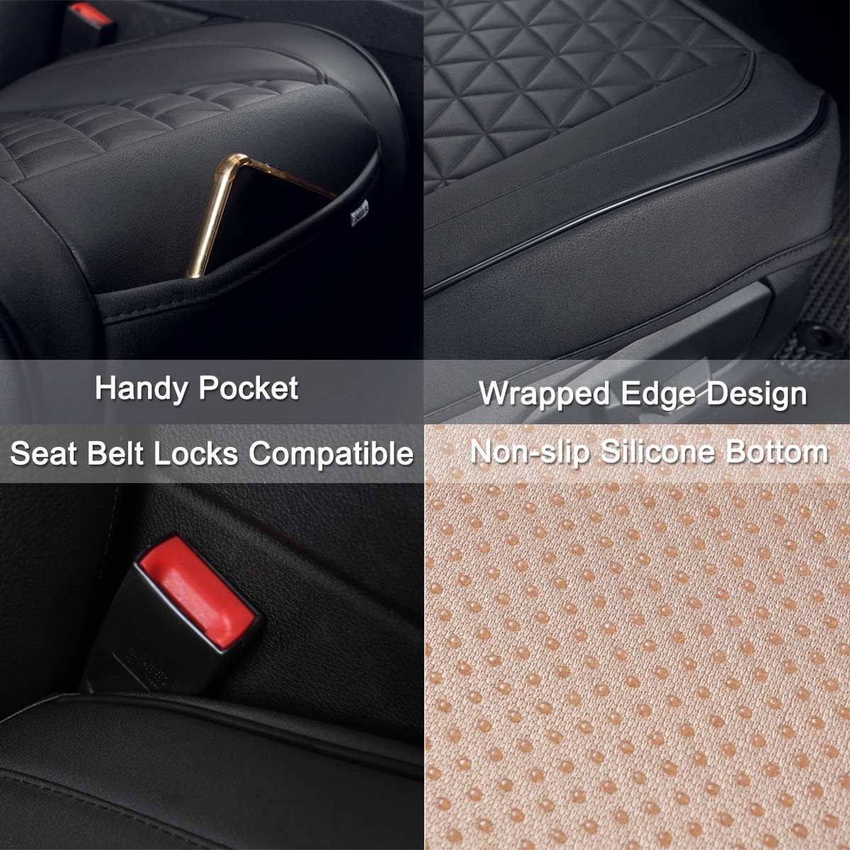 Black Panther non-slip gel bottom detail showing secure grip during driving
