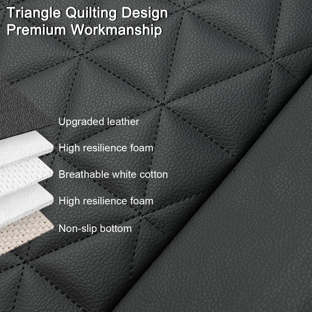 Black Panther detail of non-slip rubber backing ensuring stable seating