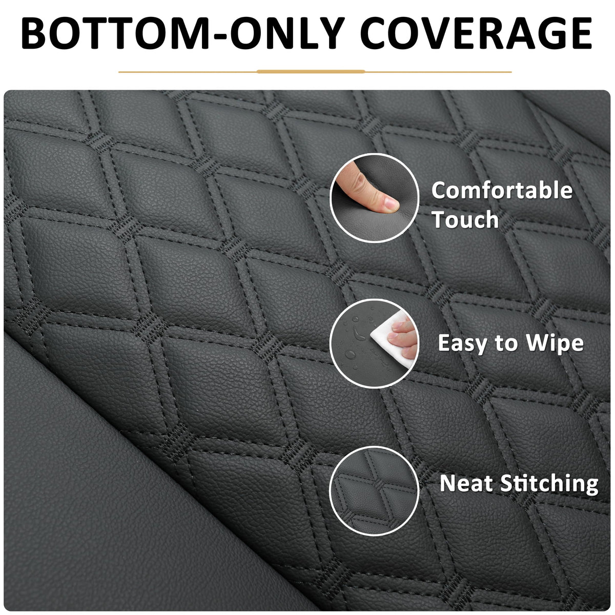 Black Panther full-wrapping edge view showing seat edge protection and durability