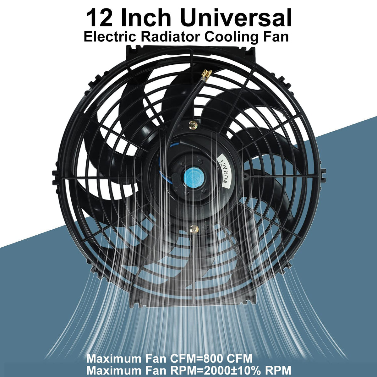 BLACKHORSE-RACING close-up of 10-blade impeller for stable, high-flow cooling benefit