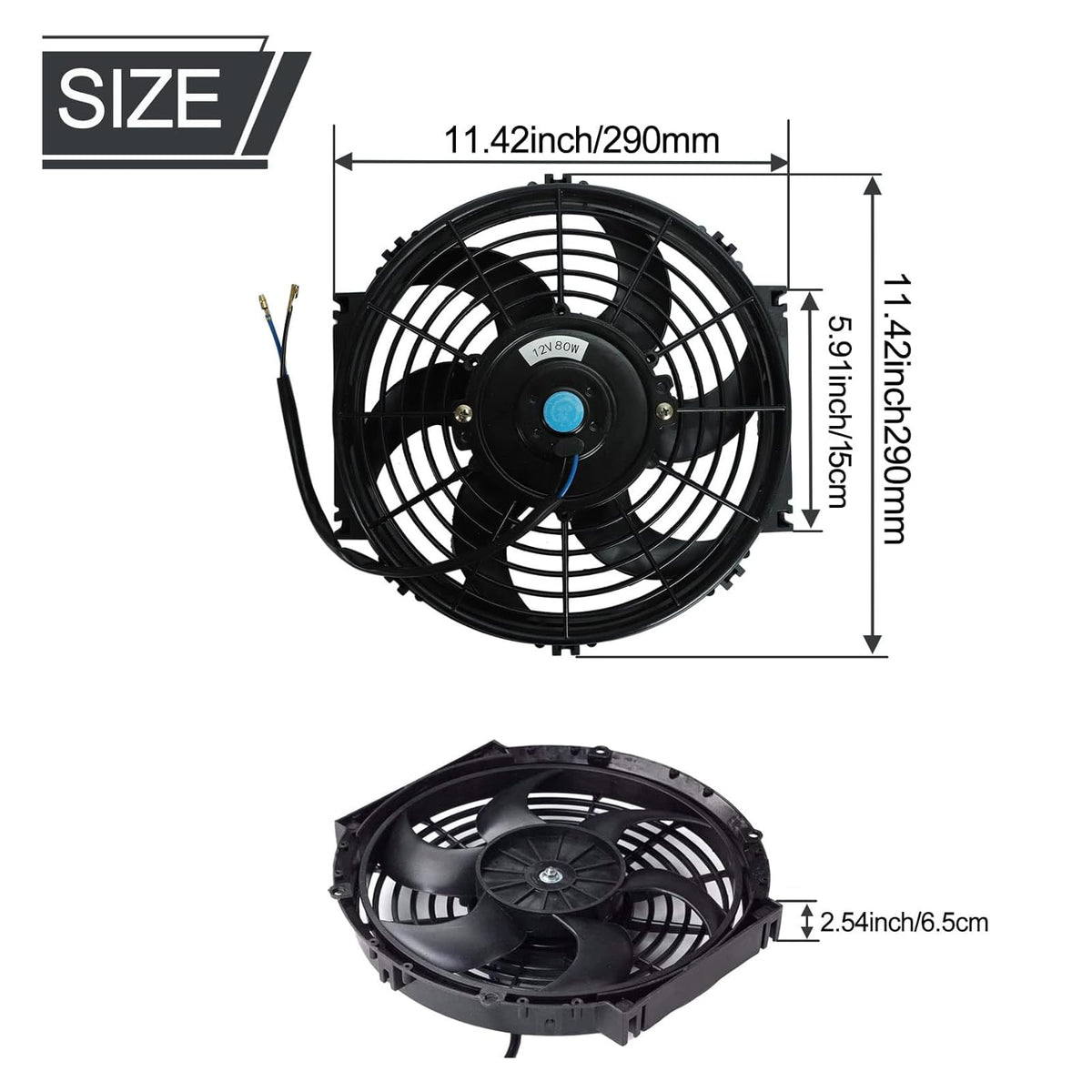 BLACKHORSE-RACING close-up of 6 blades and motor highlighting efficient airflow and durability