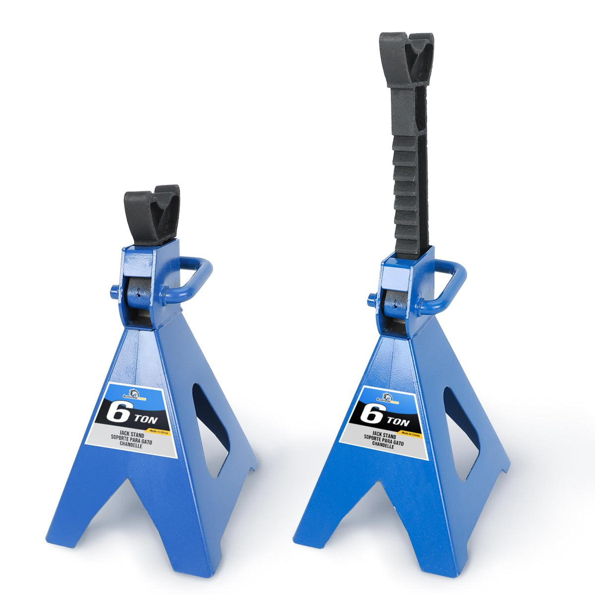 BLACKHORSE-RACING front view of pair showing stable pyramid bases and heavy steel build for safety