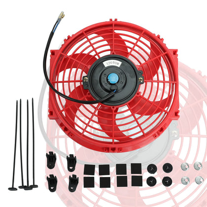 BLACKHORSE-RACING front view of assembled red fan kit showing fit