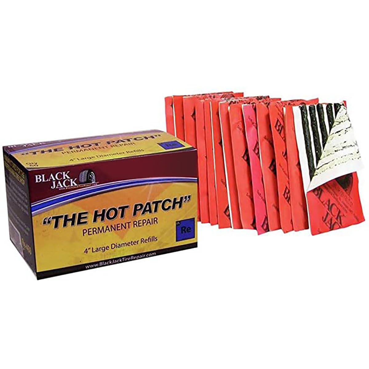 Blackjack BJK-RE-450 front box showing 50 large 4-inch tire plugs for fast repairs
