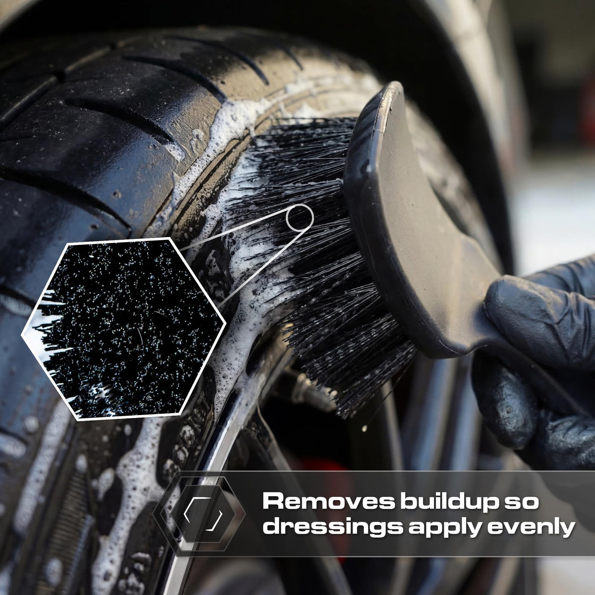 Blackline brush cleaning a rubber floor mat showing restored surface detail