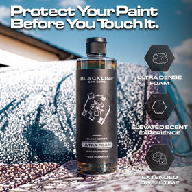 Blackline Dark Ice label close-up highlighting formulation and safe-use directions on bottle