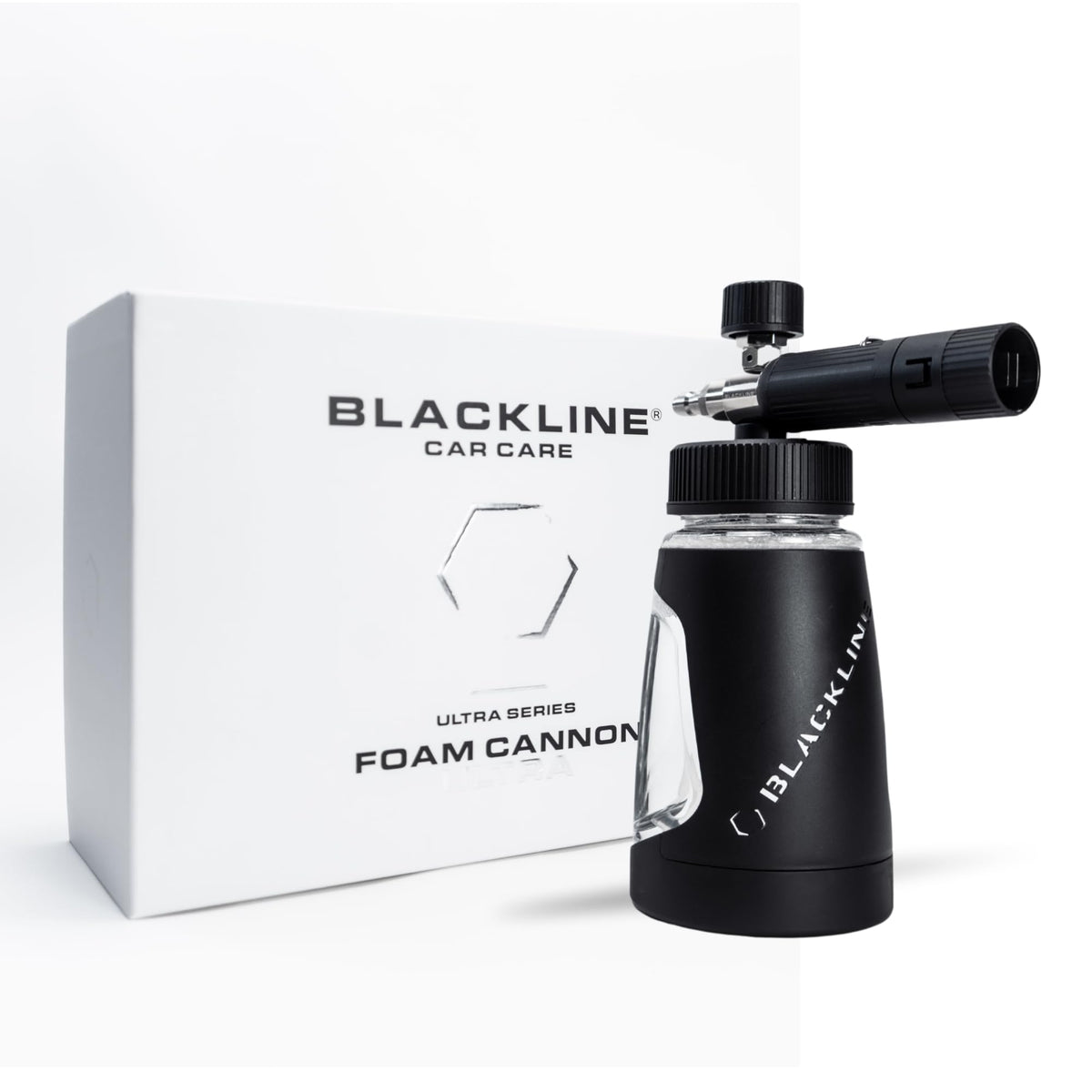 Blackline foam cannon front view showing compact heavy-duty design and reliable performance