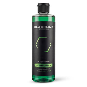 Blackline front bottle showing branding and green apple scent benefits