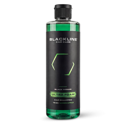 Blackline front bottle showing branding and green apple scent benefits
