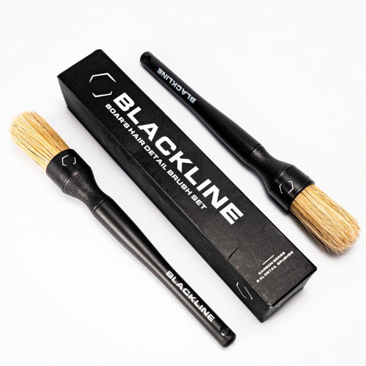 Blackline brush set front view showing organized brushes and premium finish, gentle cleaning benefit