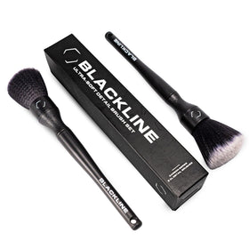 Blackline front packaging showing full seven-piece brush set and benefits