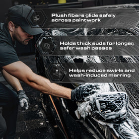 Blackline mitt in hand demonstrating size and ergonomic control benefit