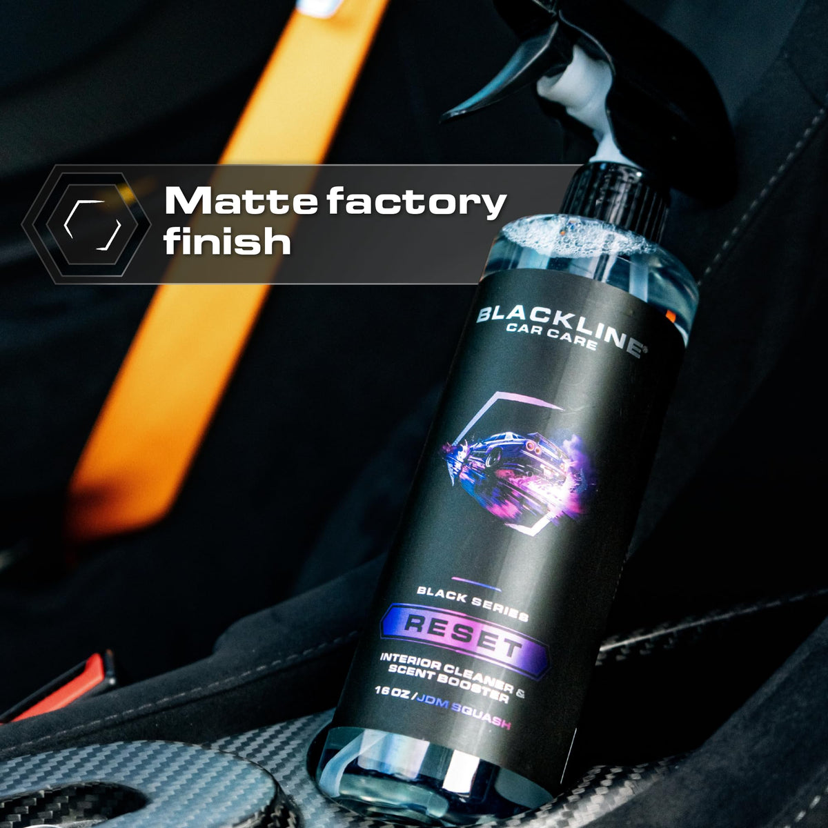 Blackline Reset foam or texture close-up showing residue-free finish benefit