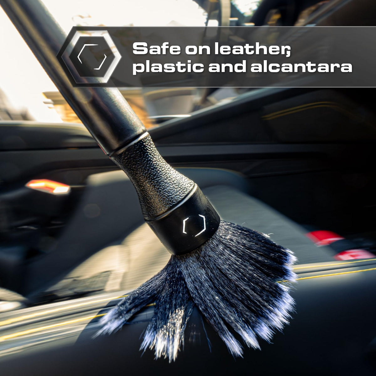 Blackline brushes next to coin showing scale for precise reach