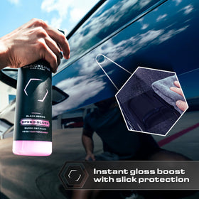 Blackline applied on car door for fast cleaning and streak-free shine