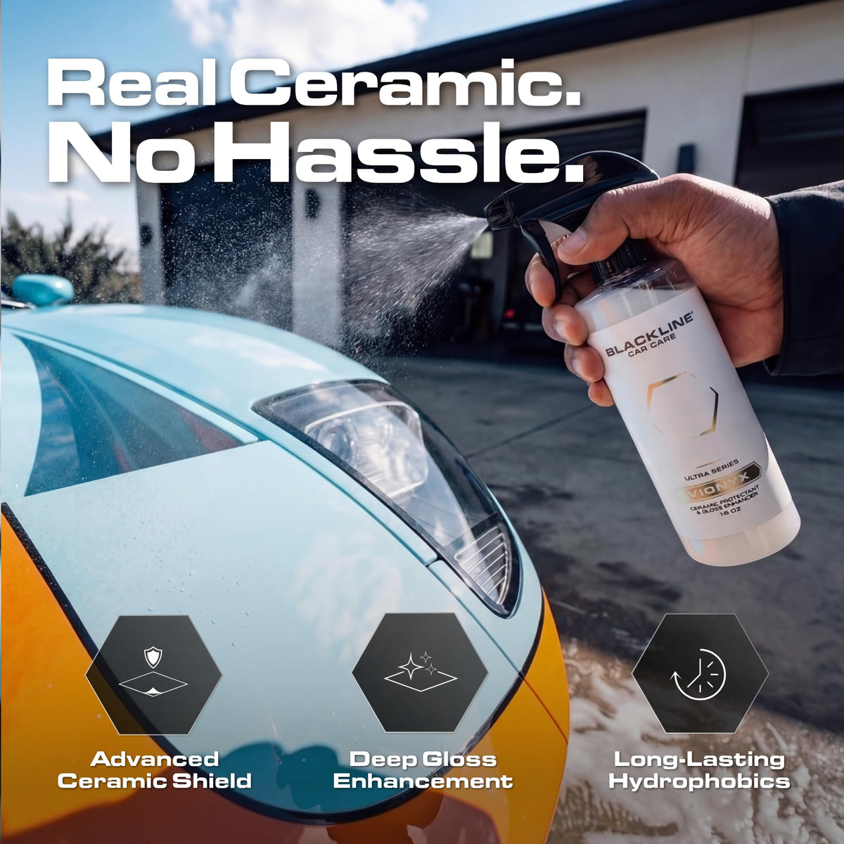 Blackline Vionyx spray nozzle close-up for easy precise application