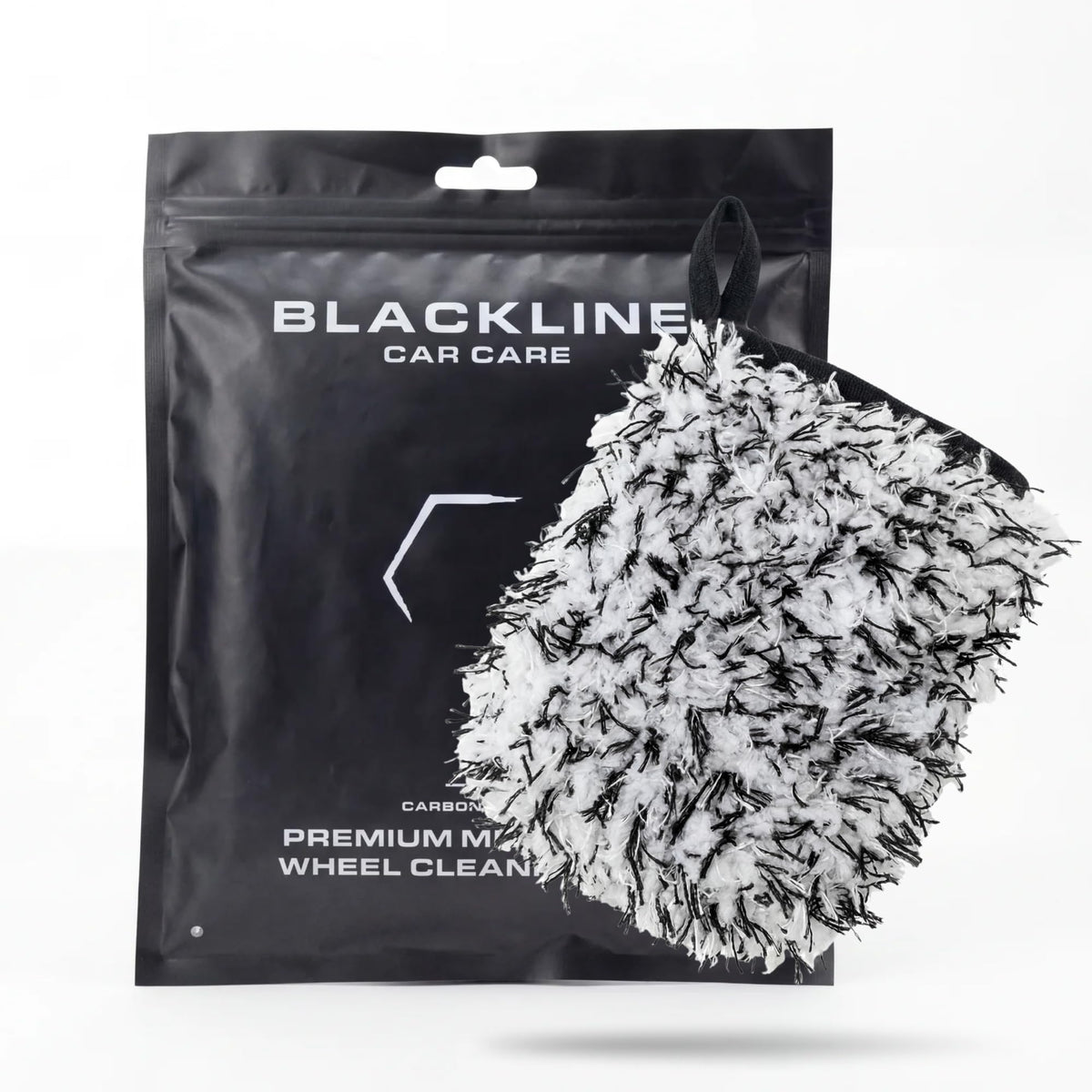 Blackline mitt front view showing plush microfiber and fit benefit
