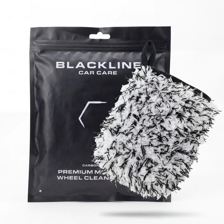 Blackline mitt front view showing plush microfiber and fit benefit