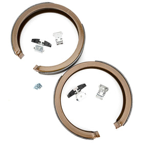 Blagear front packaging showing complete brake shoe kit and compatibility list