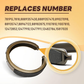 Blagear parking brake shoes installed on drum demonstrating correct fit