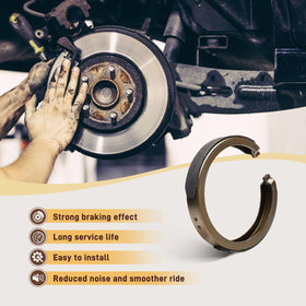 Blagear brake shoes in a garage repair scene for reliable replacement benefit