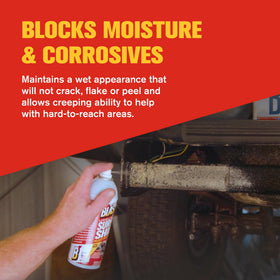 Blaster B’Laster spraying chassis seam to show coverage of hard-to-reach metal areas