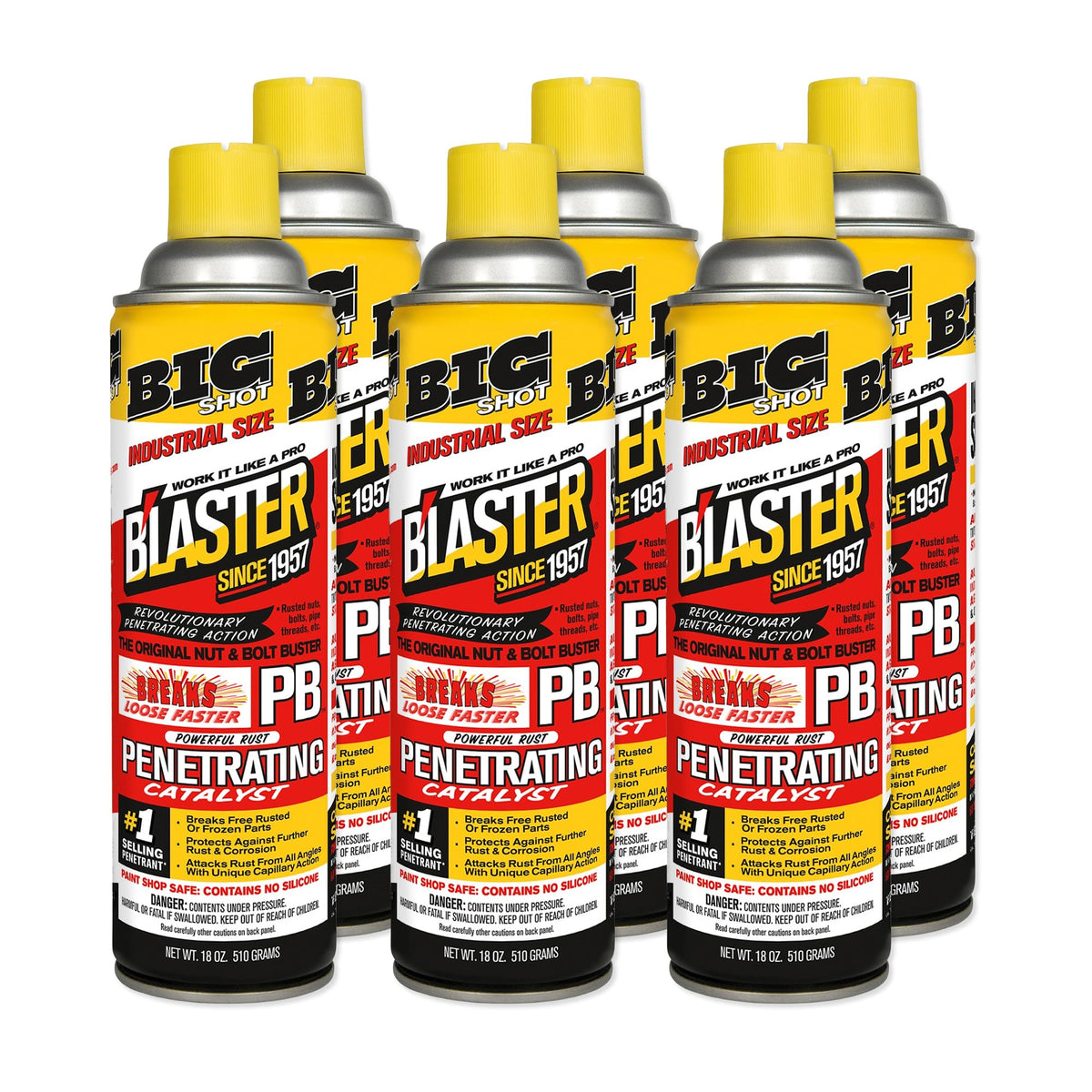 Blaster Big Shot front can showing branding and purpose, quick identification benefit