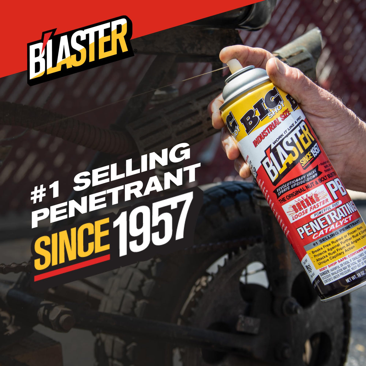 Blaster in workshop being used with wrench demonstrating practical loosening benefit