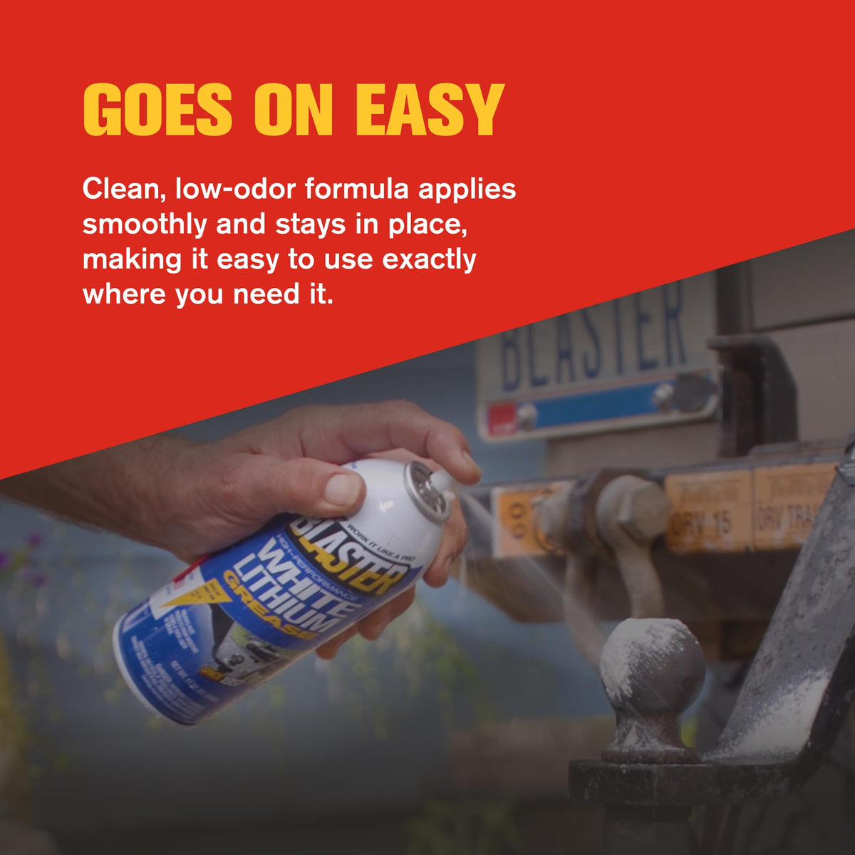Blaster used on a trailer hitch to resist moisture and corrosion