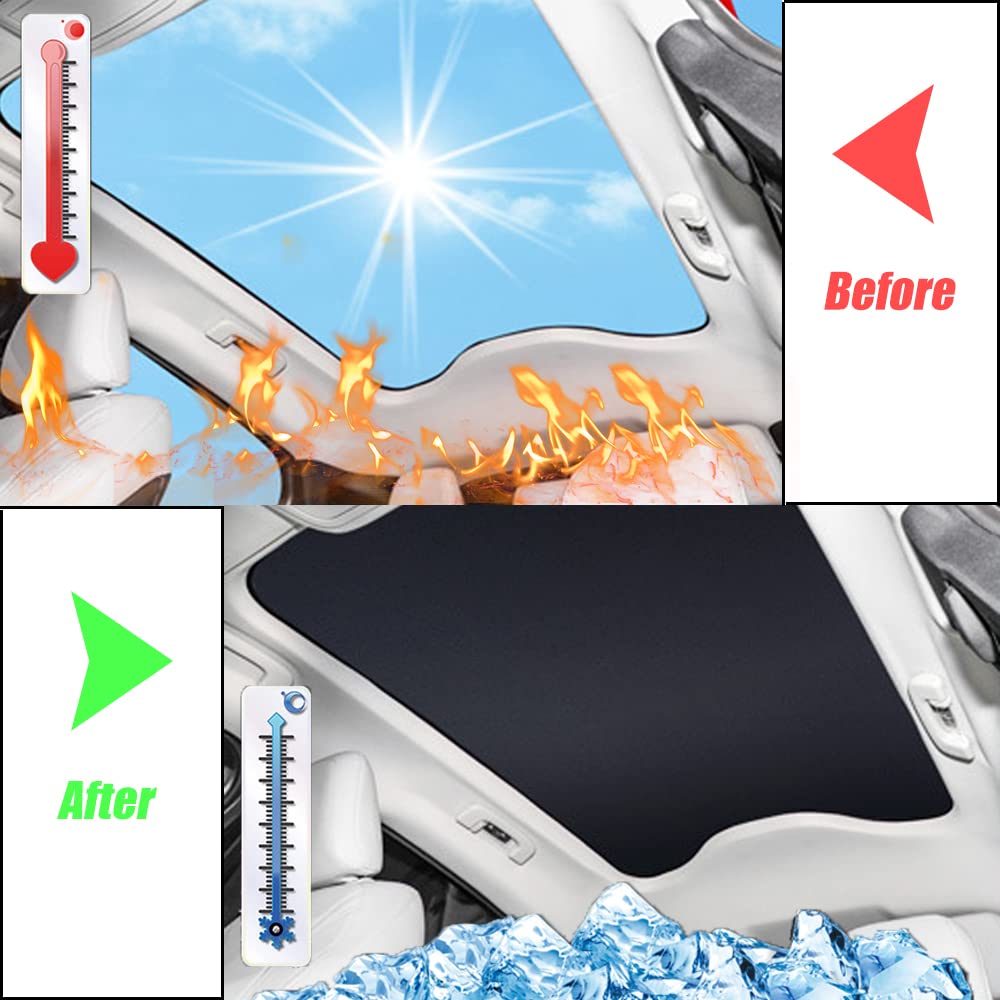 Blazeray sunshade sliding into Mach-E sunroof gap for easy install