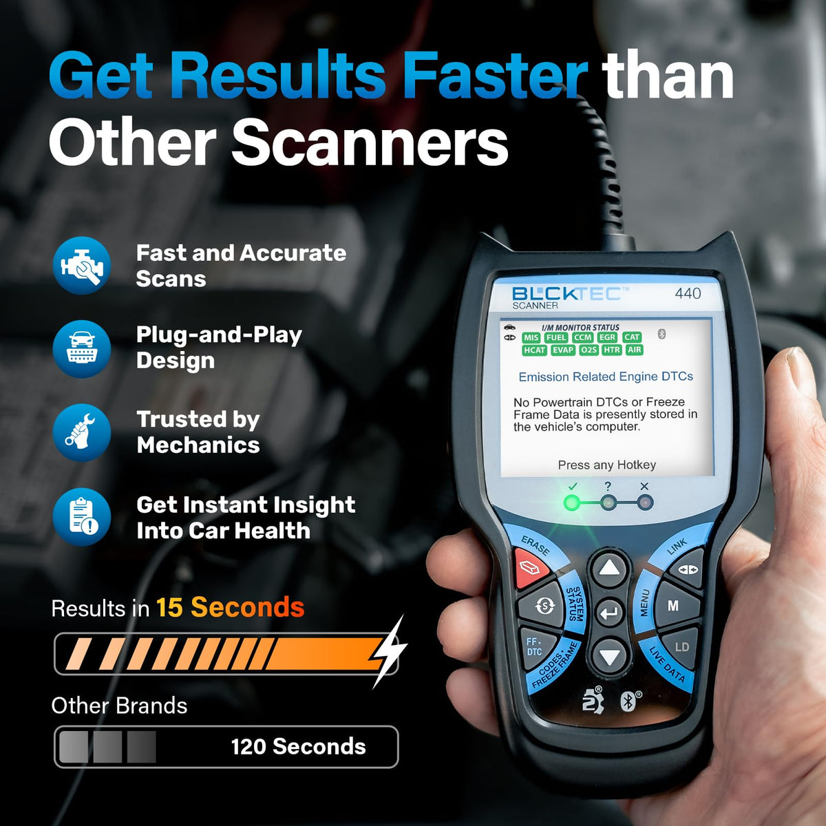 BLCKTEC 440 close-up of live data graph for real-time engine monitoring