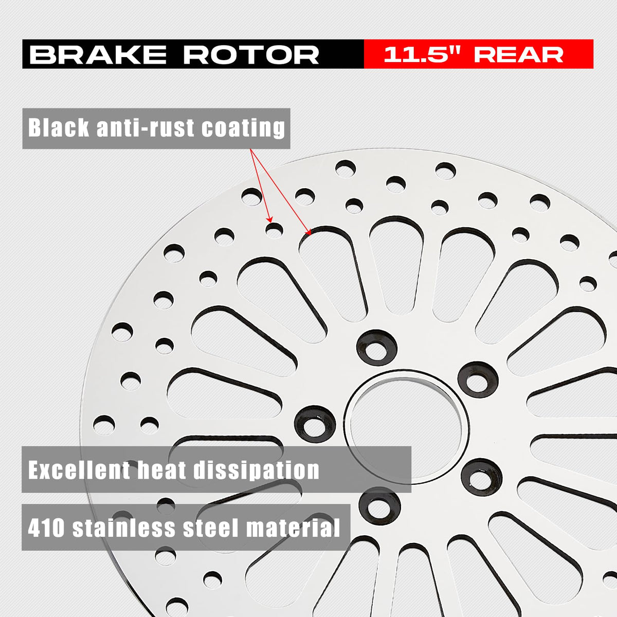 BLCYANUE rotor beside ruler showing 11.5 inch size for easy compatibility check