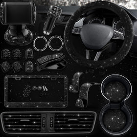 Bling Car Decor front kit layout showing all 27 pieces for cohesive style