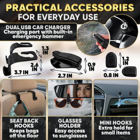 Bling Car Decor hook and organizer detail for tidy, decorative storage