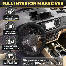 Bling Car Decor license frame detail showing diamond trim for luxury look