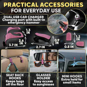 Bling Car Decor phone holder trim in use, coordinates interior and secures device