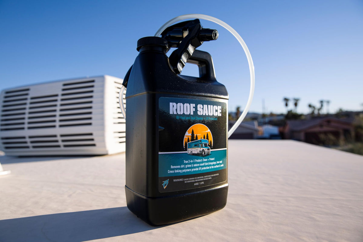 Bling Sauce applied to RV seal demonstrating safe gasket cleaning benefit