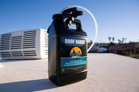 Bling Sauce applied to RV seal demonstrating safe gasket cleaning benefit