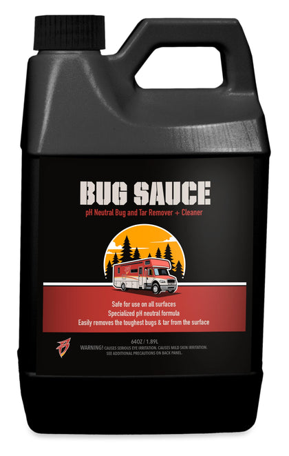 Bling Sauce front label showing 64 oz bottle and clear use benefit