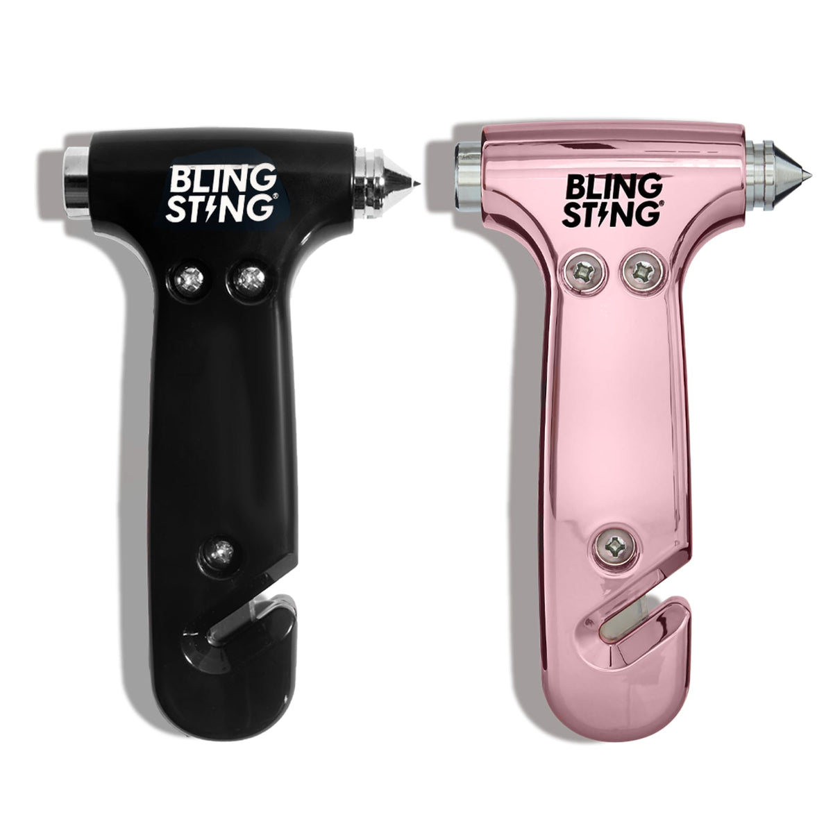 BLINGSTING front view showing both black and pink escape hammers for easy identification