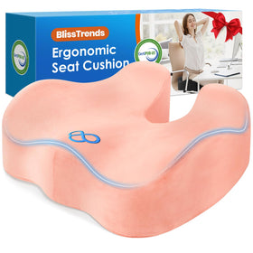 BlissTrends front view pink seat cushion showing plush support and comfort