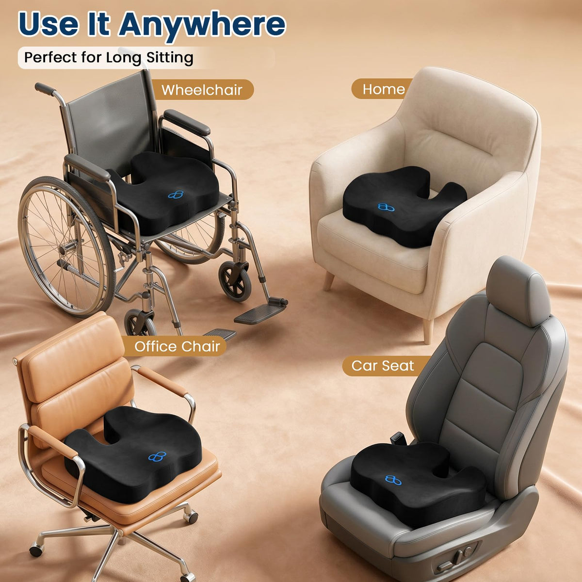 BlissTrends cushion in car seat reducing pressure and enhancing drive comfort